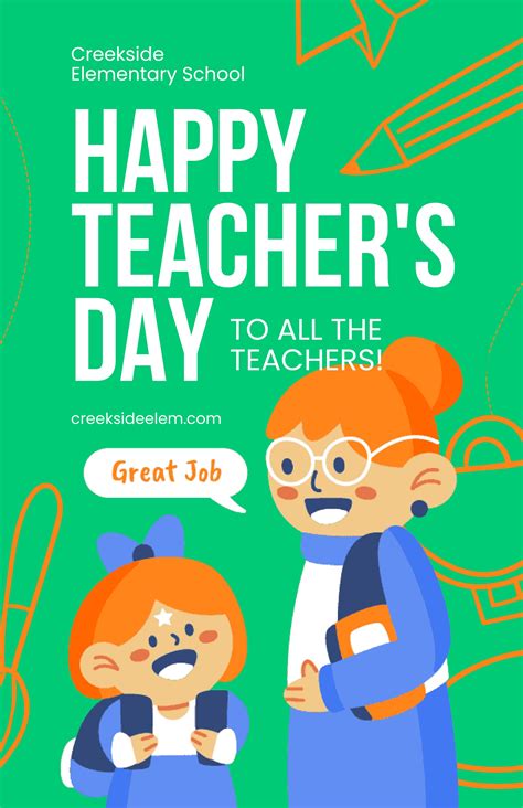 Happy Teachers Day Poster Template Teachers Day Poster Teachers ...