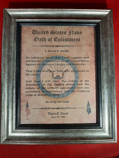 Oath of Enlistment Certificate: U.S. Navy PERSONALIZED with | Etsy