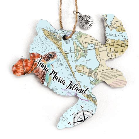 Anna Maria Island, FL Sea Turtle Map Ornament – MapMom