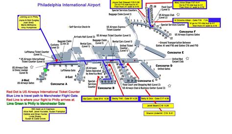 Philadelphia Airport Terminal Map American Airlines