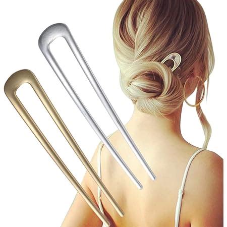 Amazon.com : U-Shaped Hair Pins Metal Vintage Hair Sticks French Hair ...