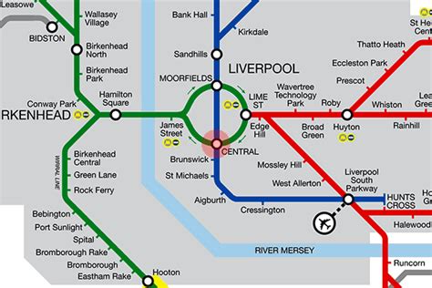 Liverpool Central station map - Liverpool Merseyrail