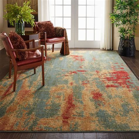 Nourison Somerset Colorful Abstract Teal/Multicolor Area Rug - Walmart ...