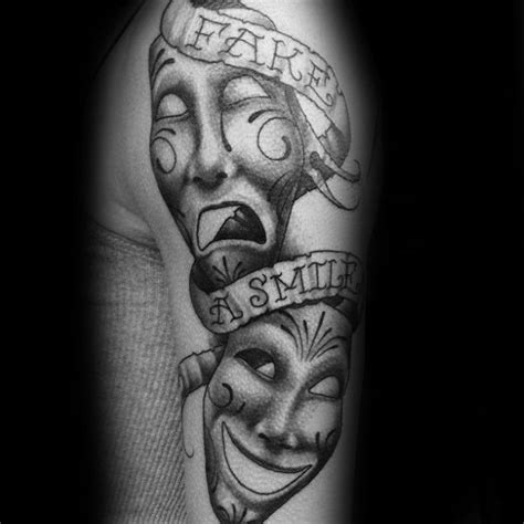 Female Drama Masks Tattoo - Garret Johnston