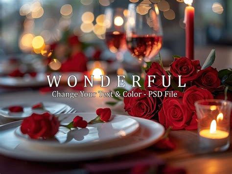 Romantic Dinner Setting with Red Roses and Candlelight | Premium AI ...