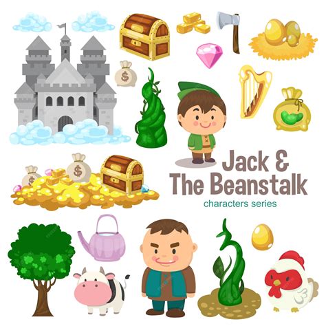 Premium Vector | Jack and the beanstalk character series