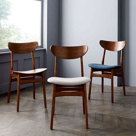 Classic Cafe Upholstered Dining Chair, Feather Gray, Walnut, Set of 2 ...