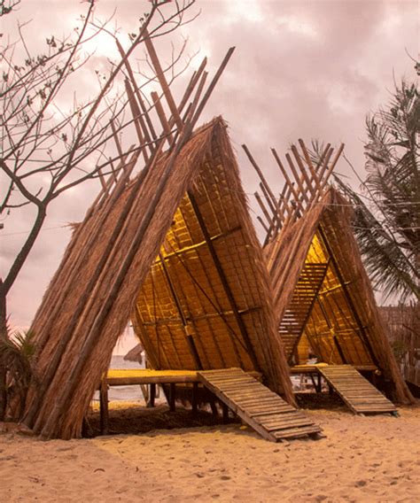 estudio cavernas builds beach huts in cambodia using local natural ...