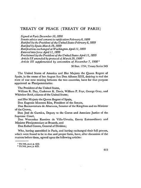 Treaty of Paris (1898) | PDF