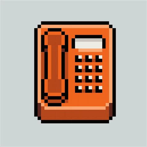 Pixel art illustration old telephone. Pixelated old phone. classic old ...