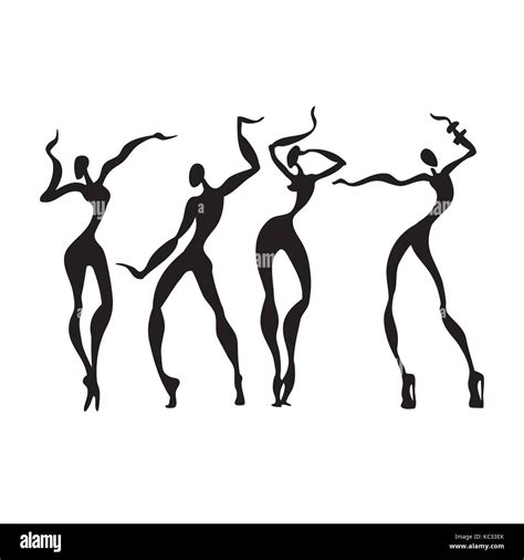 Beautiful women. Dancing silhouettes Stock Vector Image & Art - Alamy