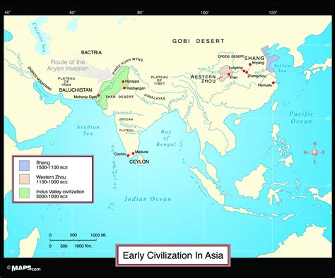 Ancient Asian Civilizations, 3000 BCE - 1000 BCE | Maps.com.com