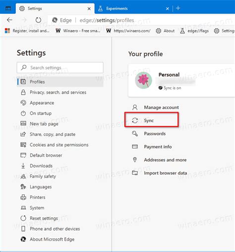 Reset Sync in Microsoft Edge and Delete Sync Data