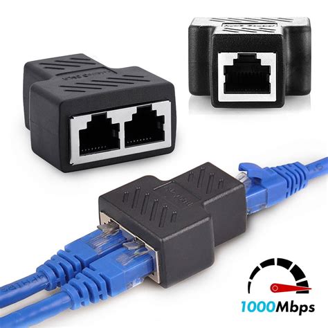 RJ45 Ethernet Splitter Cable, TSV 1 to 2 LAN Male to Female Network ...