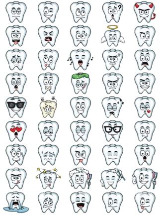 Grinning Tooth Emoji Cartoon Vector Clipart - FriendlyStock