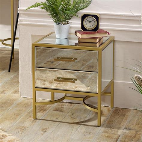 Gold Mirrored Bedside / Occasional Table - Venus Range | Spiegelmöbel ...