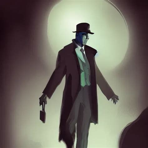 a mysteryous detective in a noir novel, concept art | Stable Diffusion