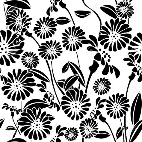 flower background clipart black and white - Clip Art Library