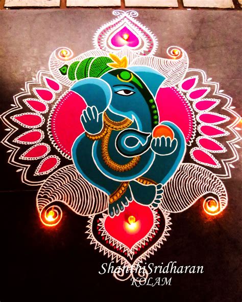 Beautiful Lord Ganesh Rangoli Designs For Diwali Home Decoration # ...