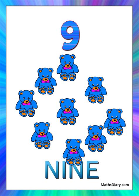 Learning counting and recognition of number 9 – Worksheets – Level 1 ...