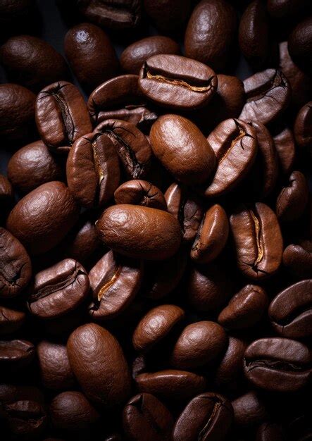 Premium AI Image | Roasted coffee beans top view Closeup of coffee beans