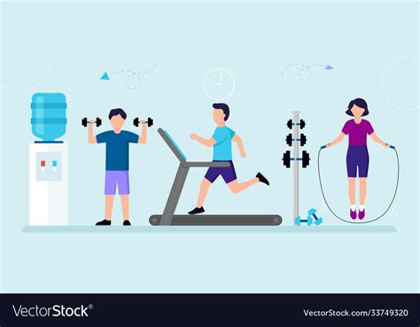 Cartoon People Working Out