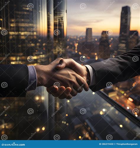 Business People Shaking Hands in Office Stock Illustration ...