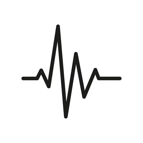 Heartbeat Line Icon. Human Heart Beat Symbol. Healthy Pulse Rhythm ...