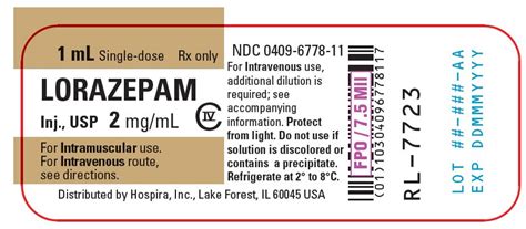 Lorazepam Injection - FDA prescribing information, side effects and uses