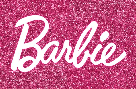 Barbie Logo on Pink Glitter Background