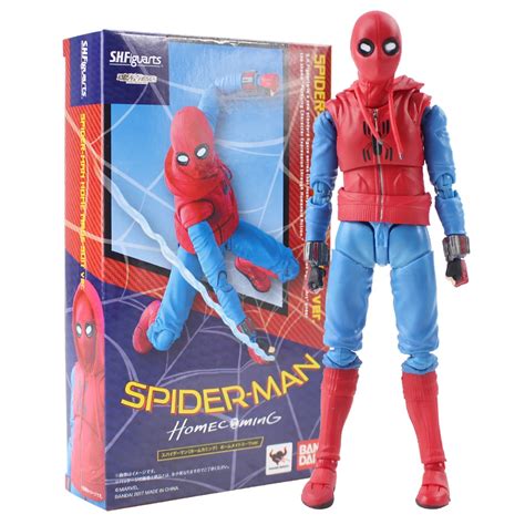 14cm SHFiguarts Spiderman Action Figure Spider Man Home Made Suit Ver ...