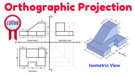 Orthographic Projection from isometric view in Engineering drawing ...