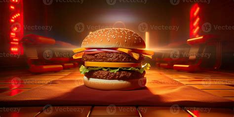 AI Generated. AI Generative. Fast food hamburger burger cheeseburger ...