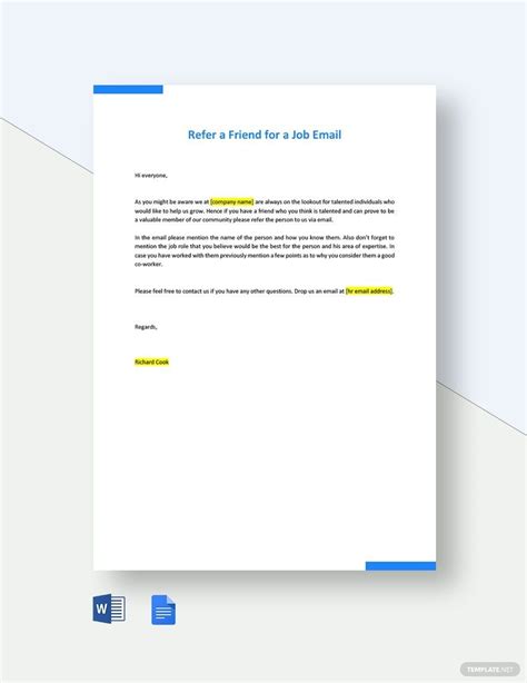 Refer A Friend Email Template