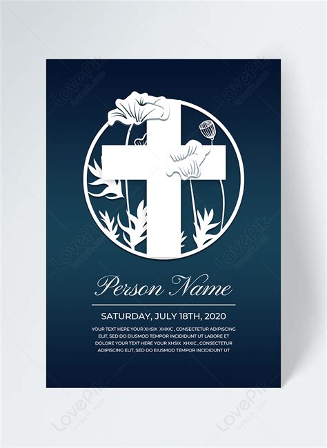 Funeral invitation on blue gradient background template image_picture ...