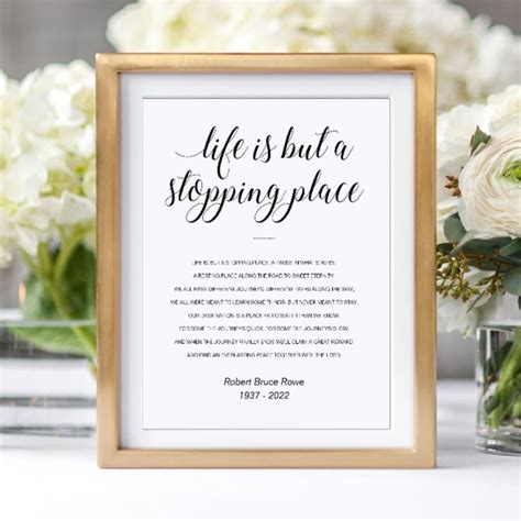 Life Is But A Stopping Place Memorial Poem Poster | Zazzle in 2023 ...