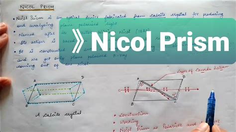 Lecture 54 | 3rd Semester | Nicol Prism| Optic Axis | Principal Section ...