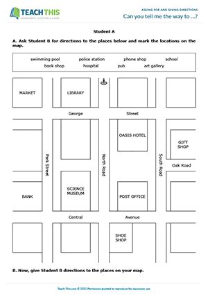 Map Directions Worksheet