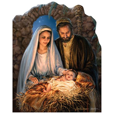 NATIVITY SCENE Christmas Mary Joseph Baby Jesus CARDBOARD CUTOUT ...