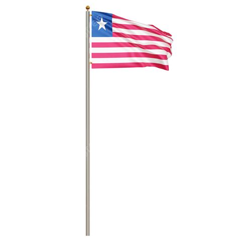 Liberia Flag With Pole, Liberia Flag Waving, Liberia Flag Waving ...