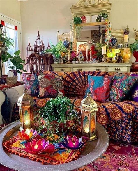 Lovely Bohemian Living Room Decor Ideas 03 - MAGZHOUSE | Boheemse ...