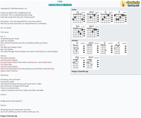 Chord: I Am - tab, song lyric, sheet, guitar, ukulele | chords.vip
