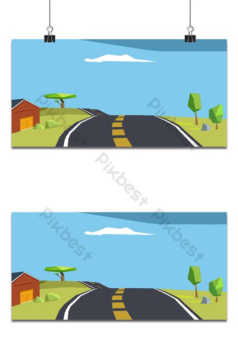 Simple Vector Cartoon Highway Background Backgrounds | PSD Free ...