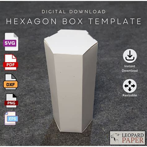 Hexagon Box Template SVG 6-sided Box Polygon Gift Box SVG Cricut ...