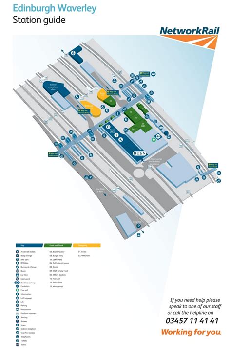 Edinburgh Waverley railway station map - Ontheworldmap.com