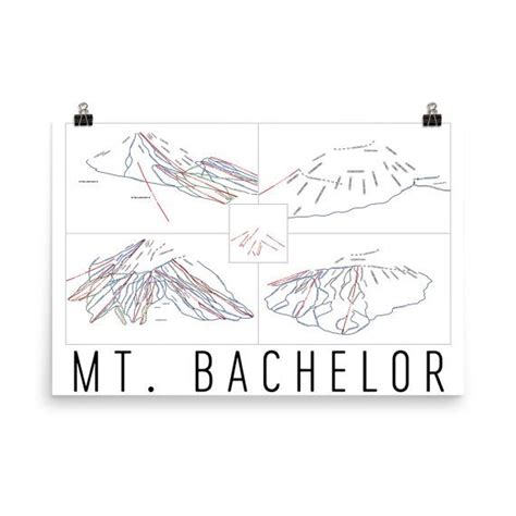 Mt. Bachelor Ski Map Art Mt. Bachelor Oregon Mt. Bachelor - Etsy | Map ...