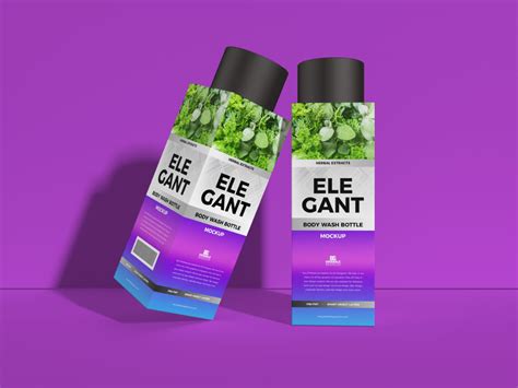 Free Body Wash Bottle Packaging Mockup Design - Mockup Planet | Bottle ...