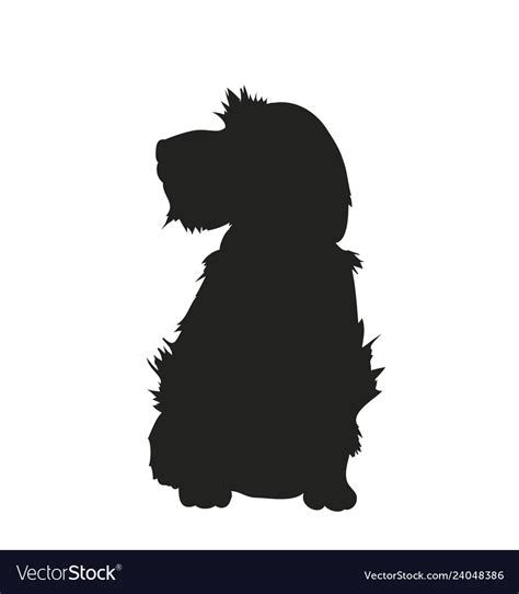 Dog sitting silhouette Royalty Free Vector Image