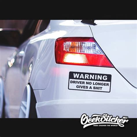 Warning Funny Bumper Sticker Waterproof Reflective Universal Vinyl Car ...