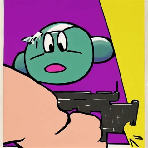 kirby holding a pistol, cartoon | Stable Diffusion | OpenArt